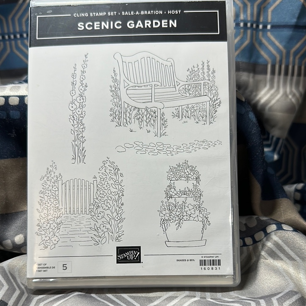 Stampin' Up! Scenic Garden Cling Stamp Set - Black and White